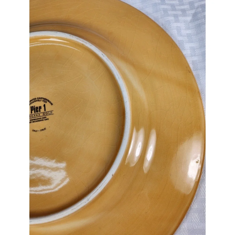 VINTAGE Pier 1 - Tuscan Style Yellow Gold Charger / Platter Made In Italy